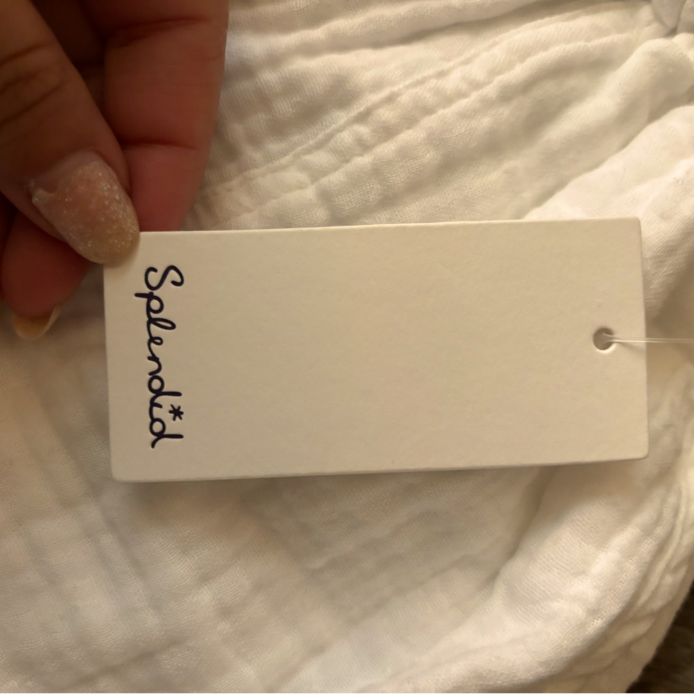 Splendid paper bag waist white cotton shorts size XS